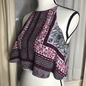 LOVERS + FRIENDS Flowy High Low Cropped Blouse